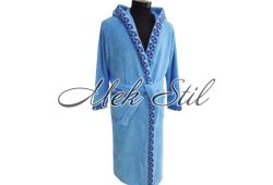 Луксозен юношески халат микропамук Синьо
